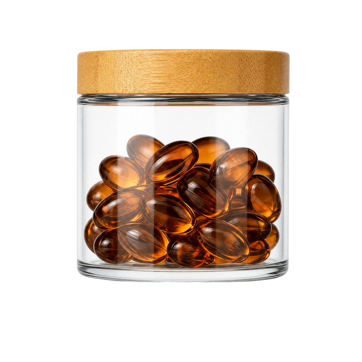 Bamboo lid glass jar cutout