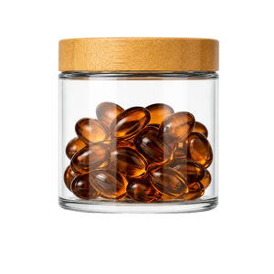 Bamboo lid glass jar cutout