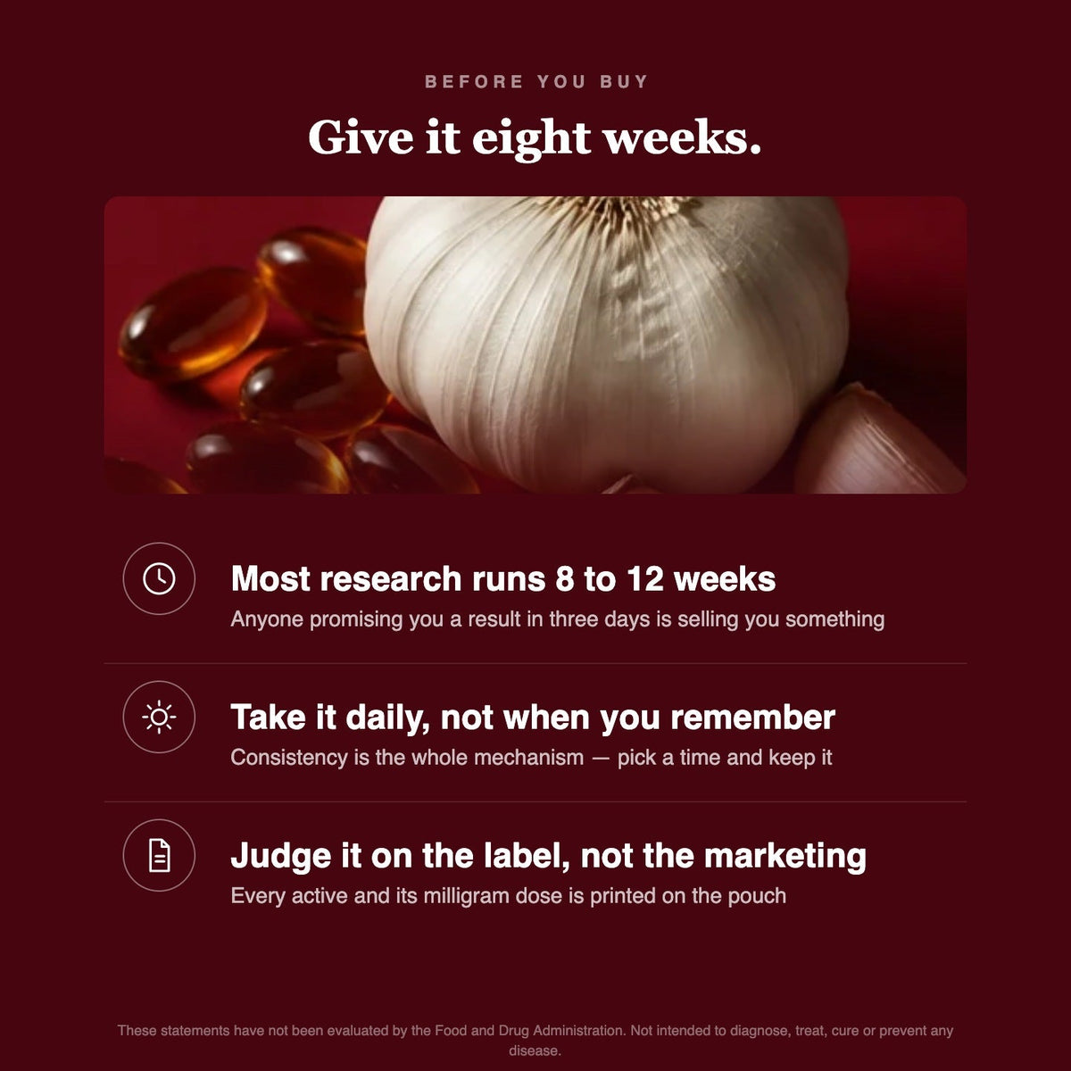 Give it eight weeks