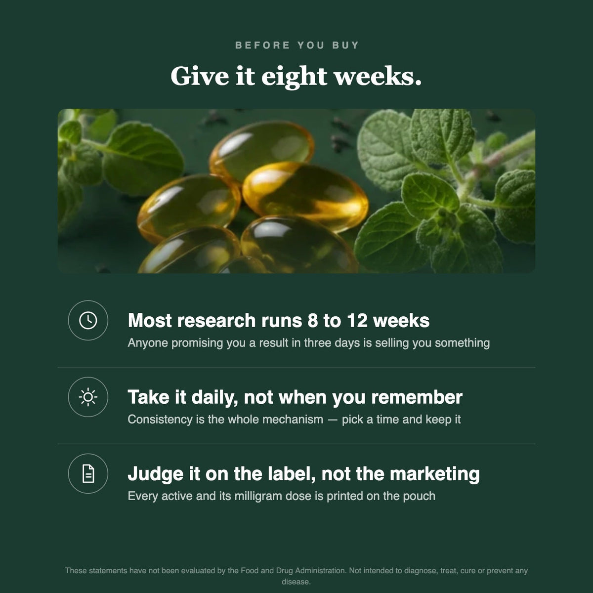 Give it eight weeks