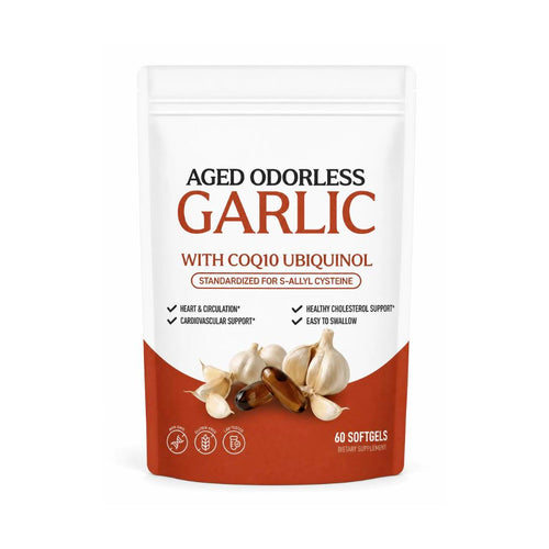 Botanical Aged Odorless Garlic with CoQ10 Ubiquinol pouch, 60 softgels
