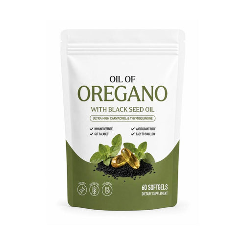 Botanical Oil of Oregano with Black Seed Oil pouch, 60 softgels