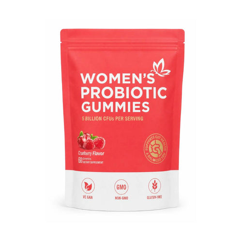 Botanical Women's Probiotic Gummies cranberry pouch, 60 gummies