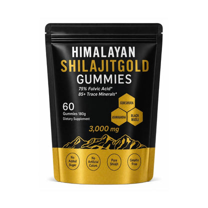 Botanical Himalayan Shilajit Gold Gummies pouch, 60 gummies