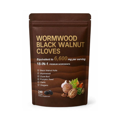Botanical Wormwood Black Walnut Cloves pouch, 240 softgels