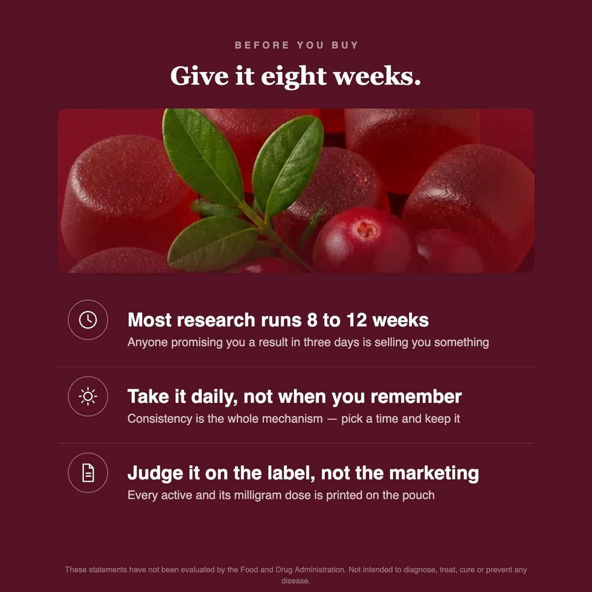 Give it eight weeks